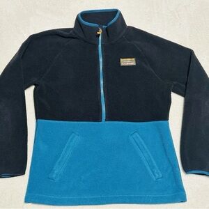 LL Bean Mountain Classic Color Block Fleece 1/2 Zip Pullover Women’s Size Small